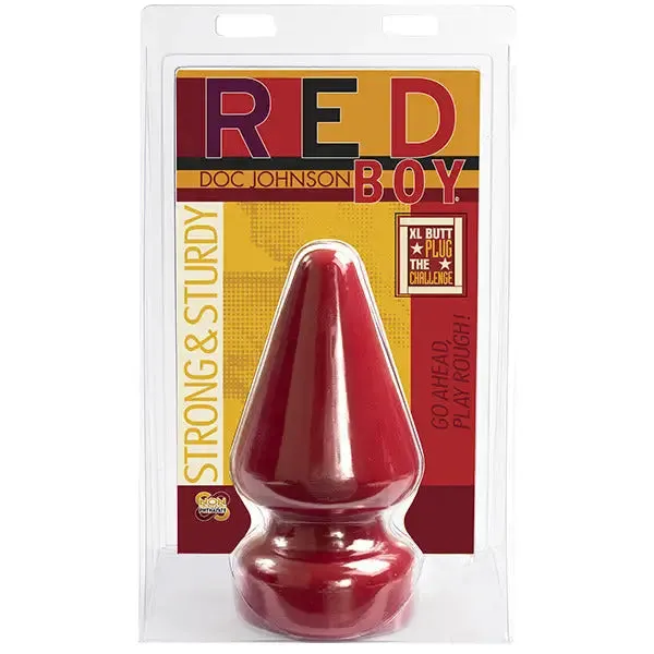 10-inch Doc Johnson Rubber Red Large Butt Plug