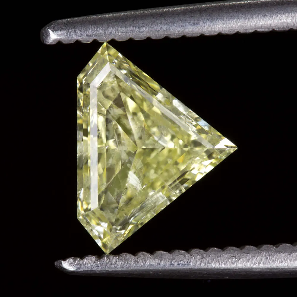 1.19ct FANCY YELLOW SHIELD CUT DIAMOND SUPERMAN TRILLION NATURAL LOOSE CANARY