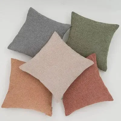 18"x18" Nea Striped Chenille Woven Square Throw Pillow Gray - freshmint