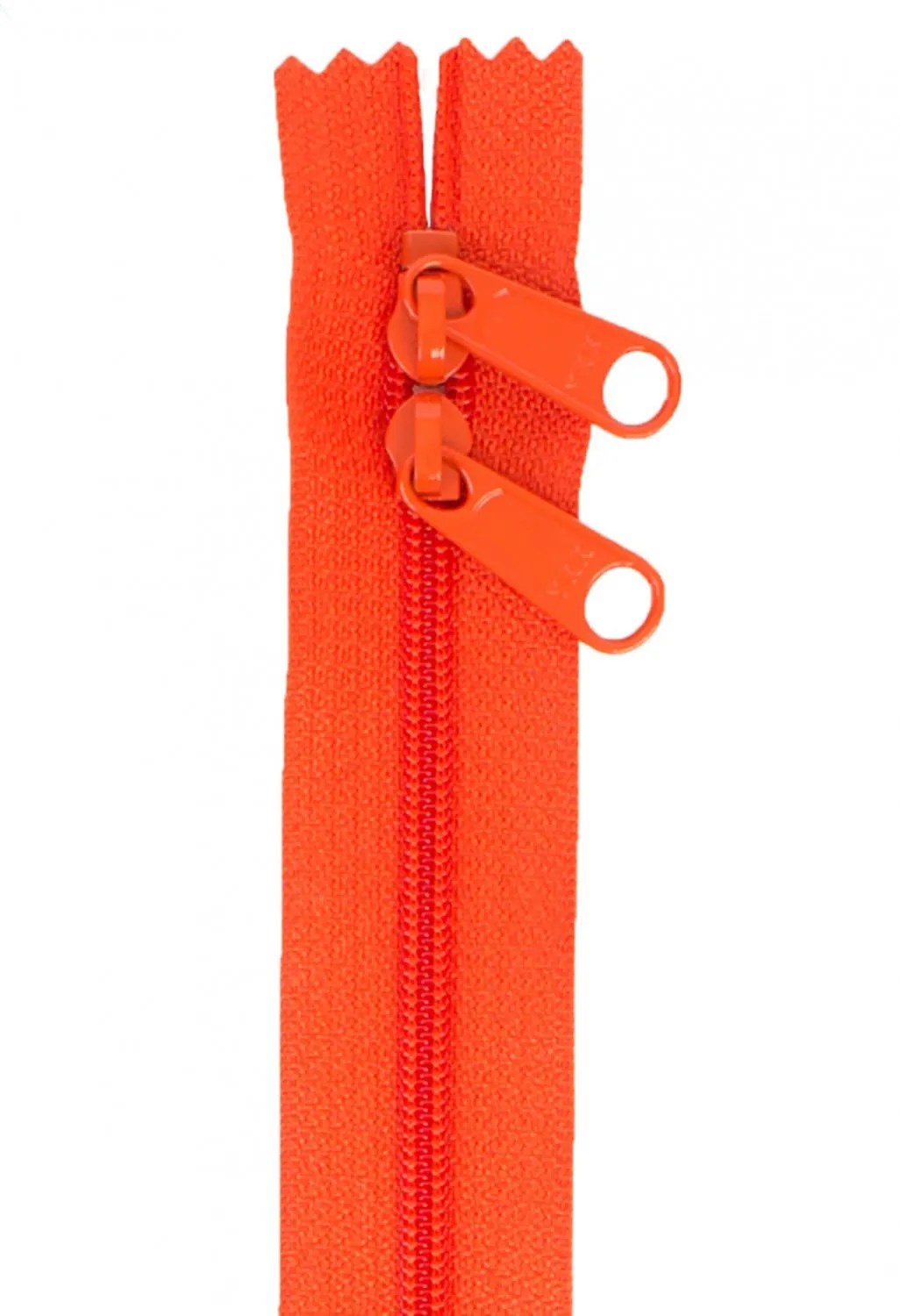 30" Double Slide Handbag Zipper in Tangerine