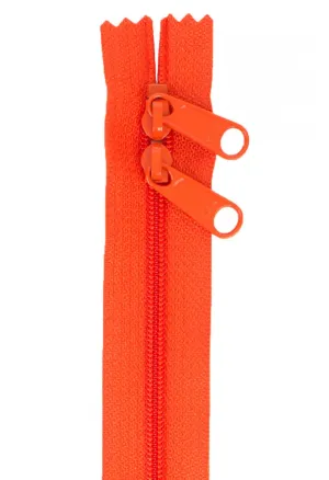 30" Double Slide Handbag Zipper in Tangerine