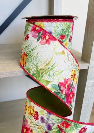 4" Bold Summer Floral Ribbon - 10yds