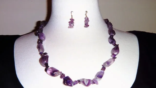 Amethyst Necklace and Earrings