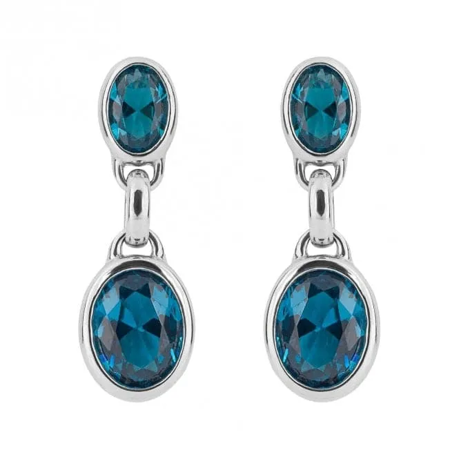 Aqua Nano Crystal Double Drop Earrings E6225T