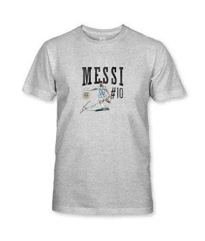 Argentina Lionel Messi Surname Youth Cotton T-Shirt - Grey