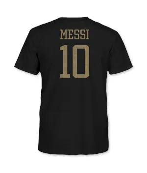 Argentina Lionel Messi Youth Cotton T-Shirt - Black