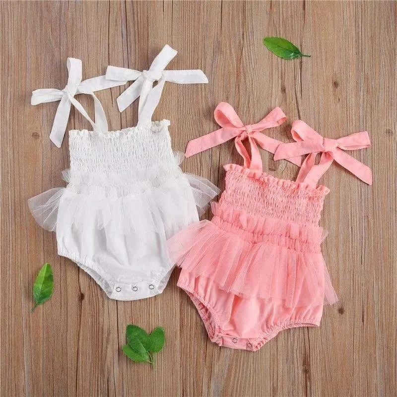 Baby Girl Pink/White One-Piece Tutu Style Swimwear