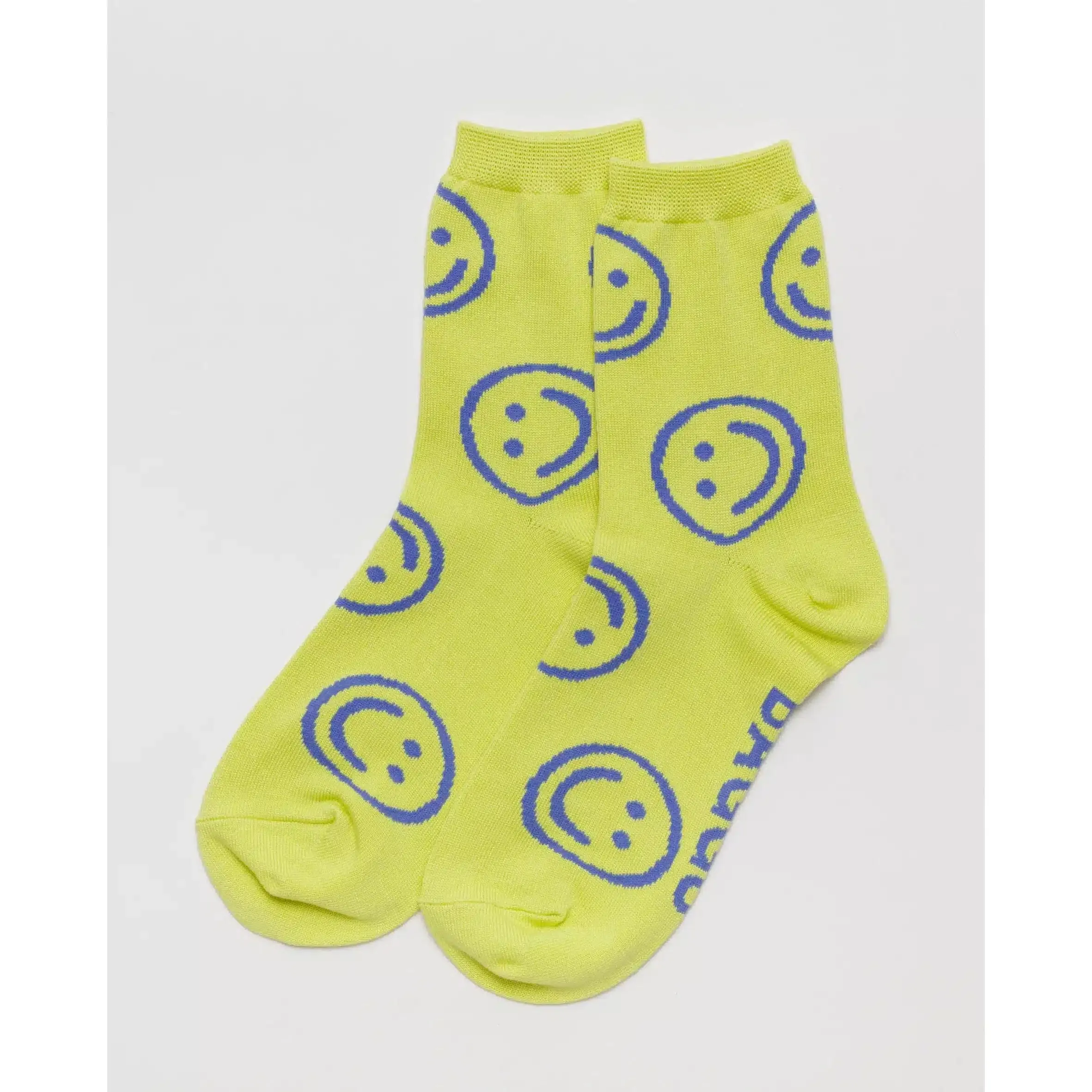 Baggu - Adult crew socks - Citron Happy