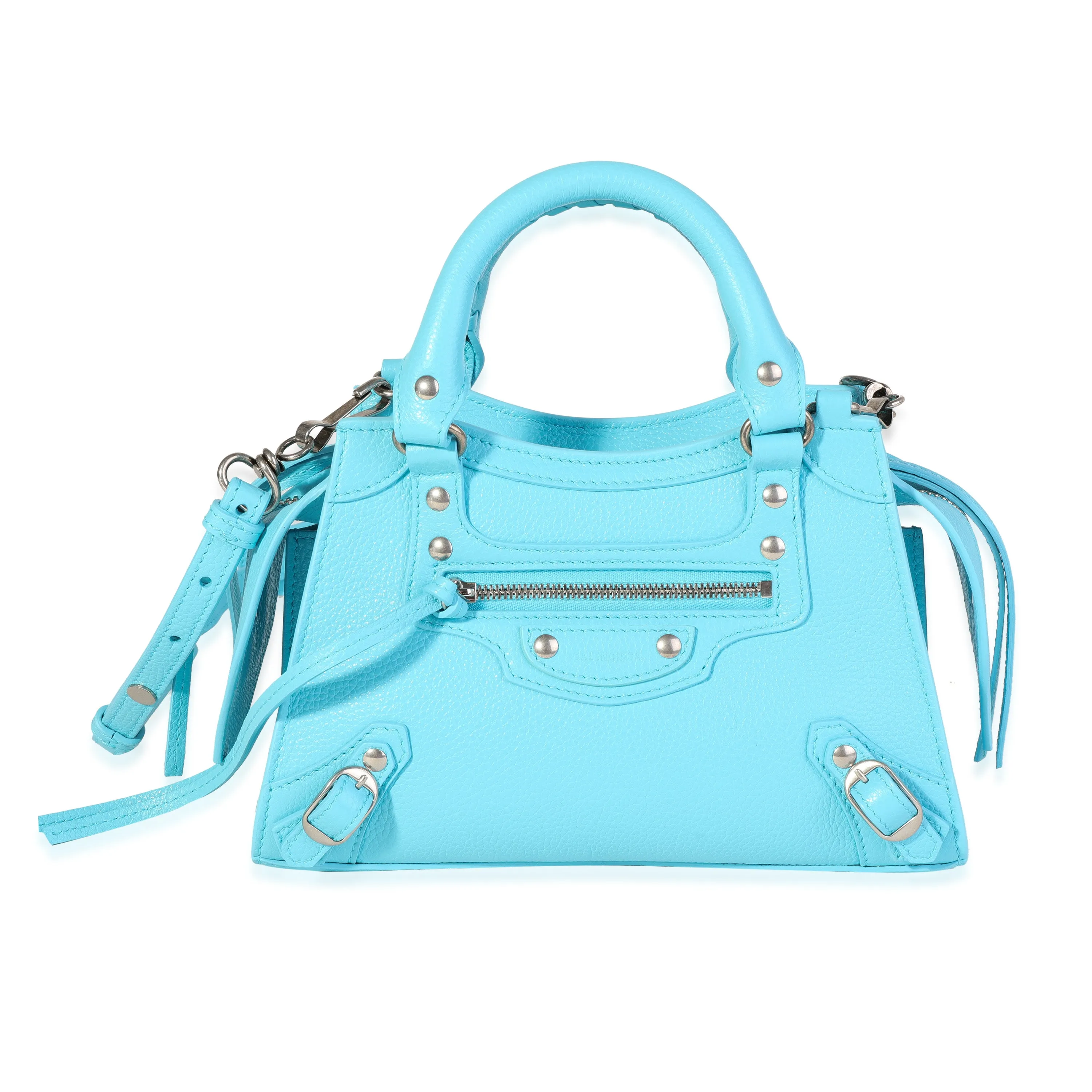 Balenciaga Azur Grained Calfskin Mini Neo Clasic Bag