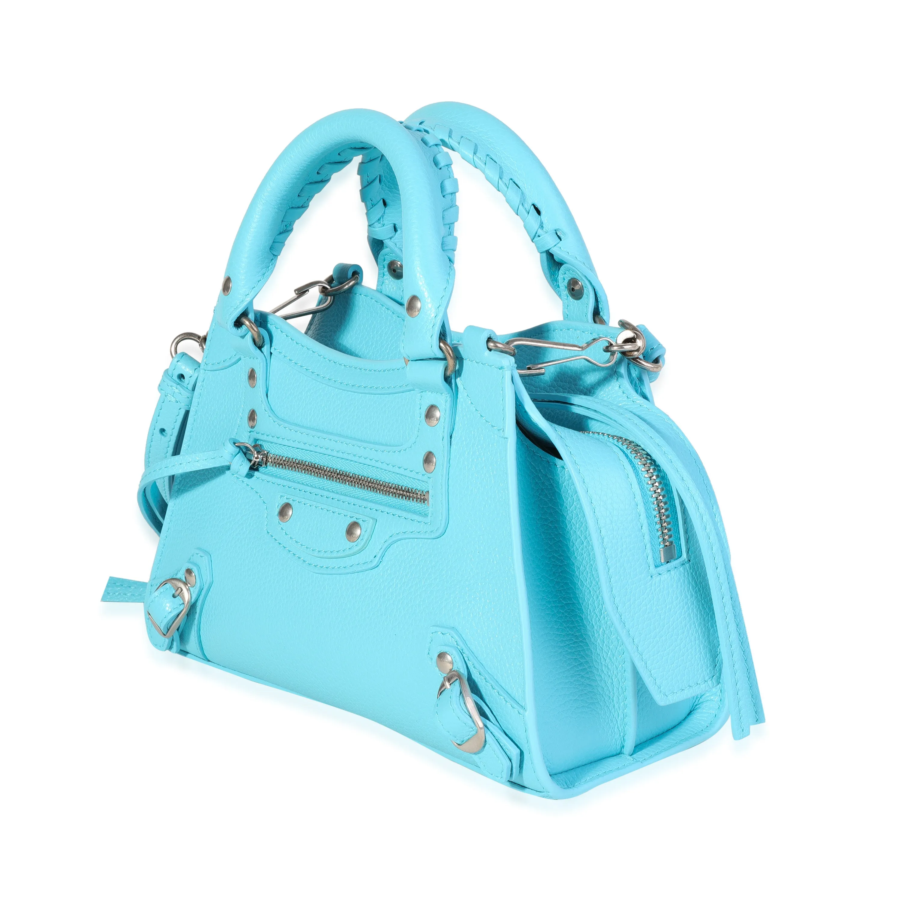 Balenciaga Azur Grained Calfskin Mini Neo Clasic Bag