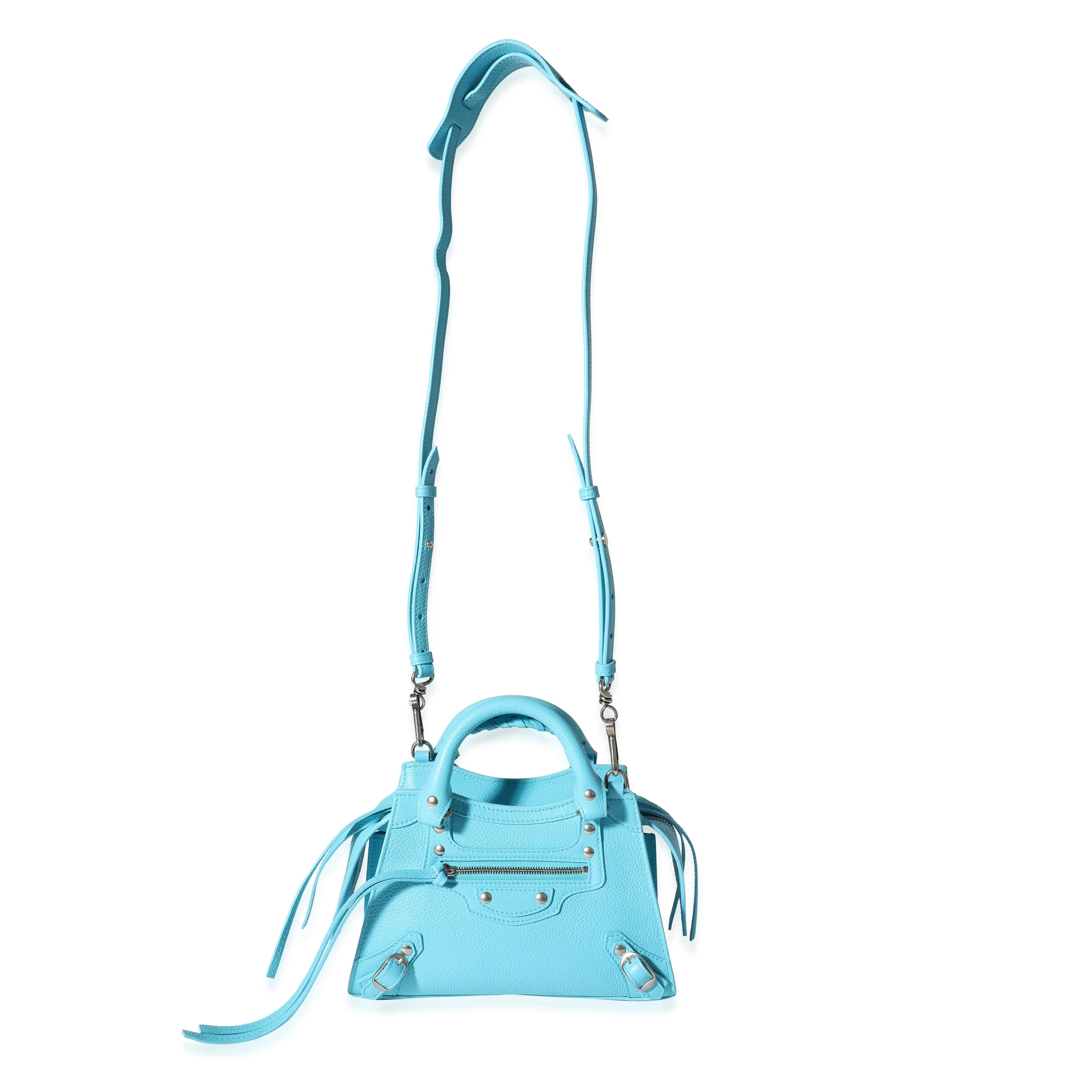 Balenciaga Azur Grained Calfskin Mini Neo Clasic Bag