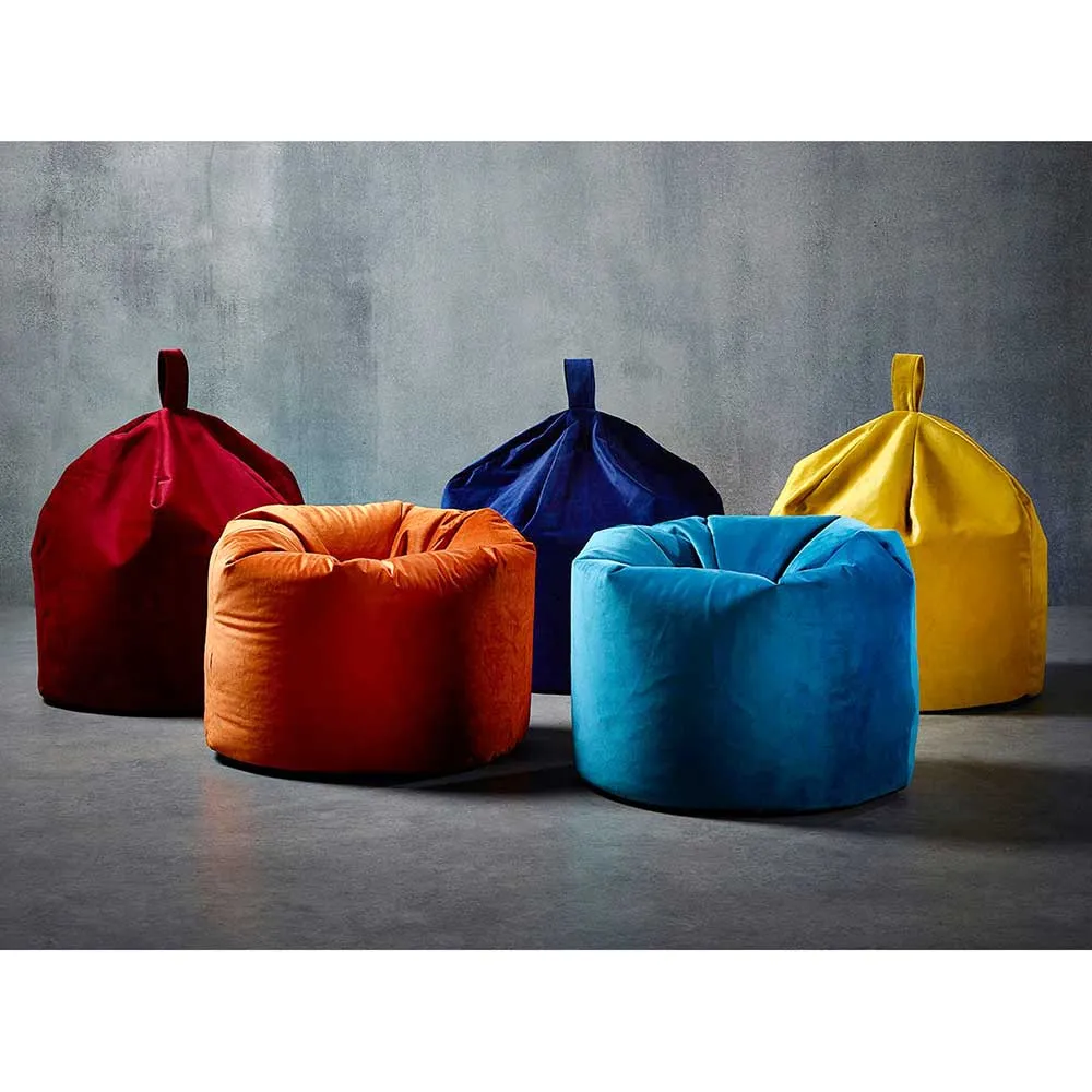 Bean Bag Velvet Chair in Orange by Katrina Hampton