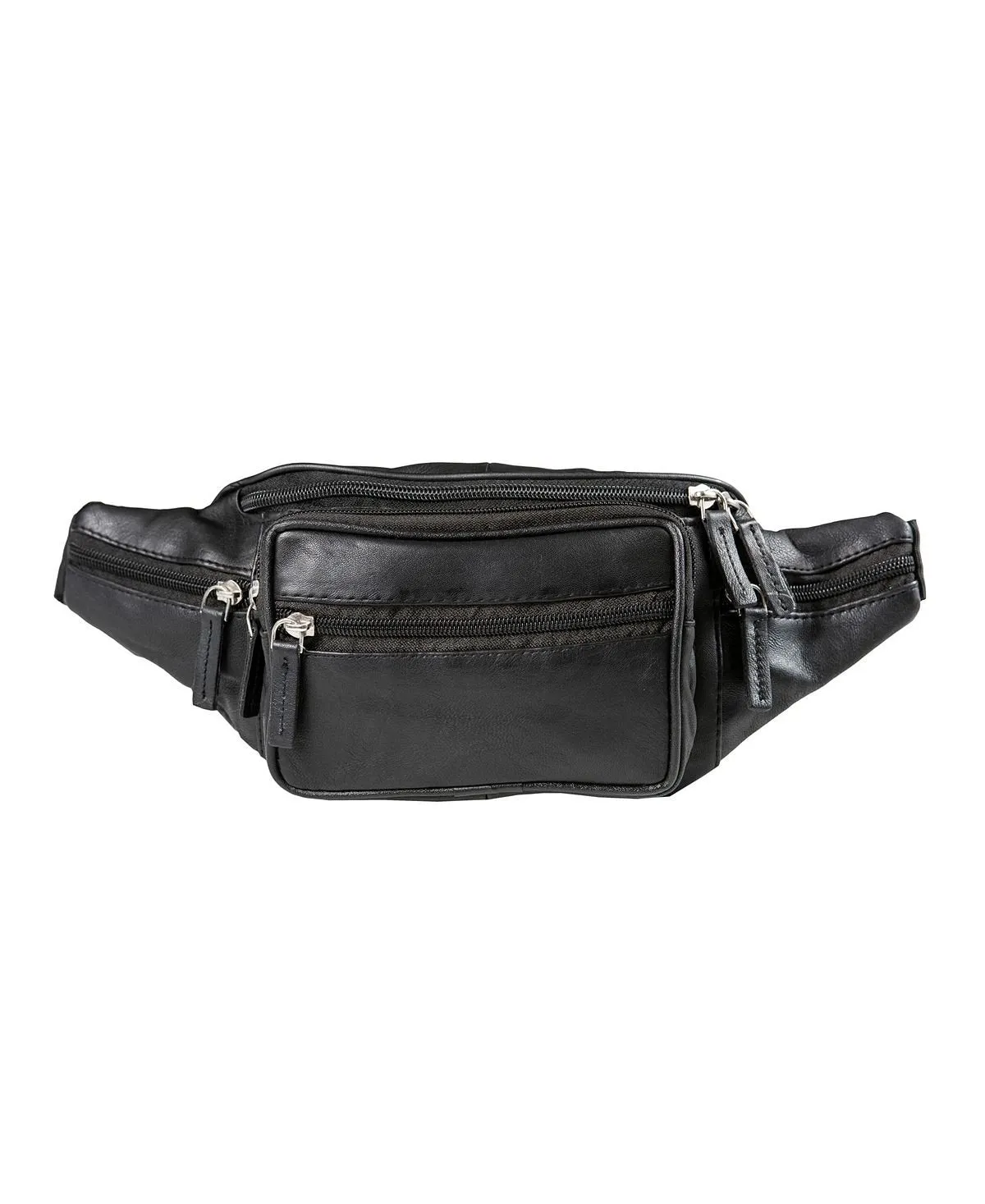 Belt bag made of genuine leather CHAMPS, black