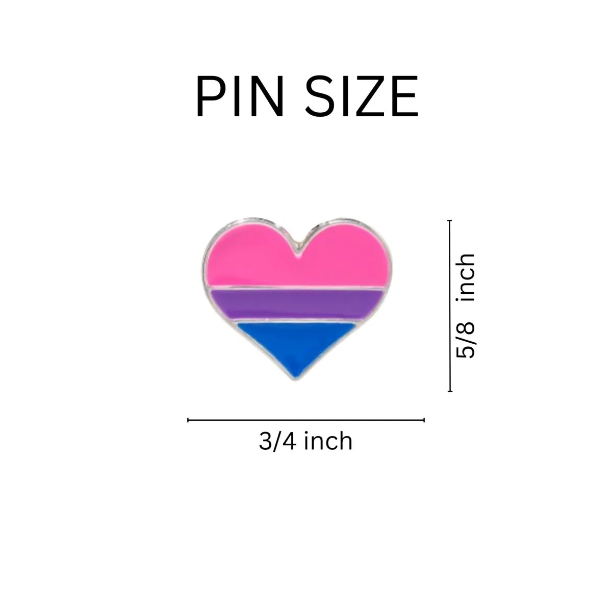 Bisexual Heart Shaped Flag Pins