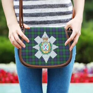 Black Watch Tartan Saddle Bag with Family Crest