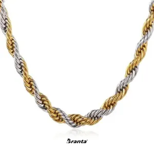 Branta Men's Gold & Silver Twist Chain (21.5 Inch)