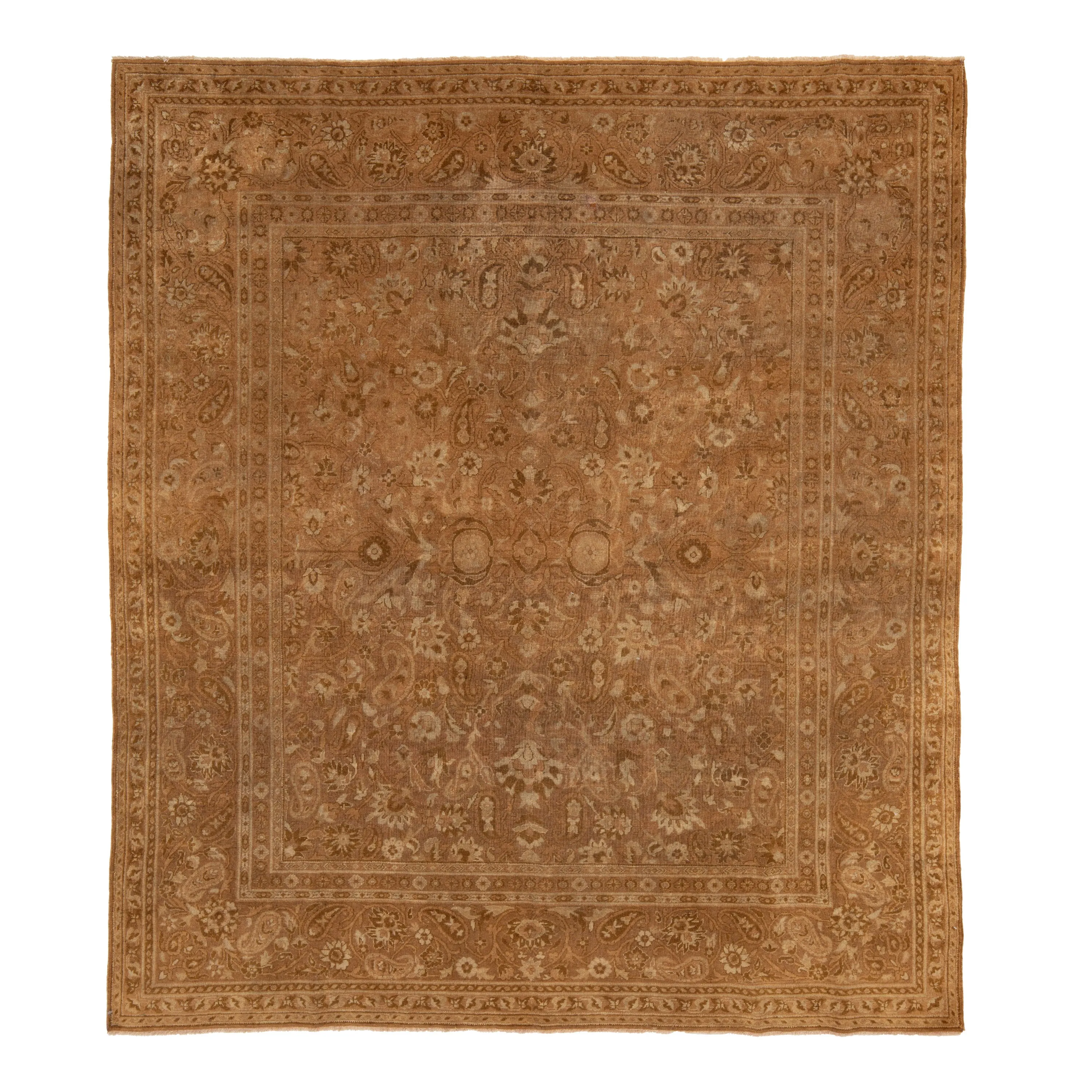 Brown Amritsar Vintage Rug - 7'10" x 8'10"