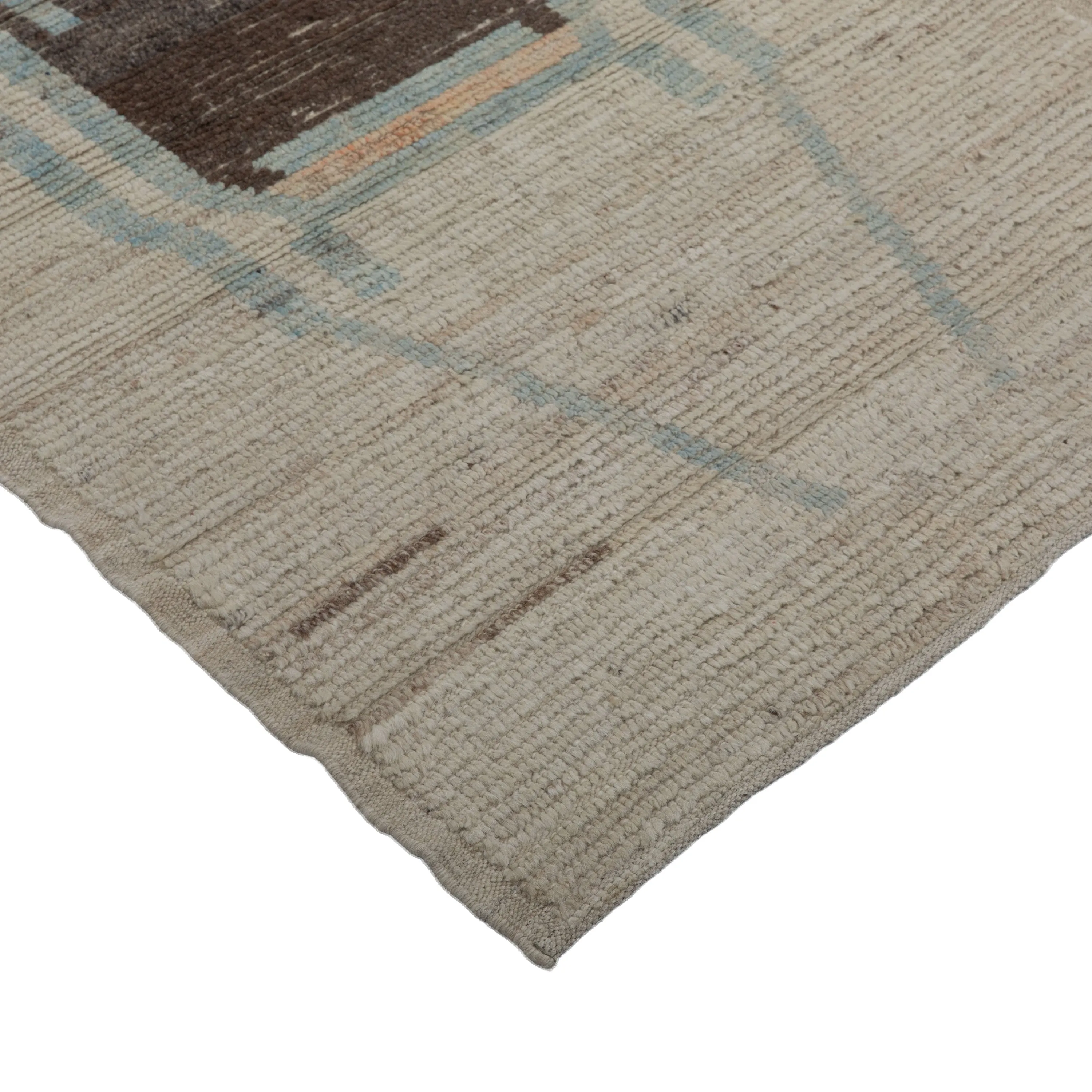 Brown Zameen Transitional Wool Runner - 3'4" x 12'11"