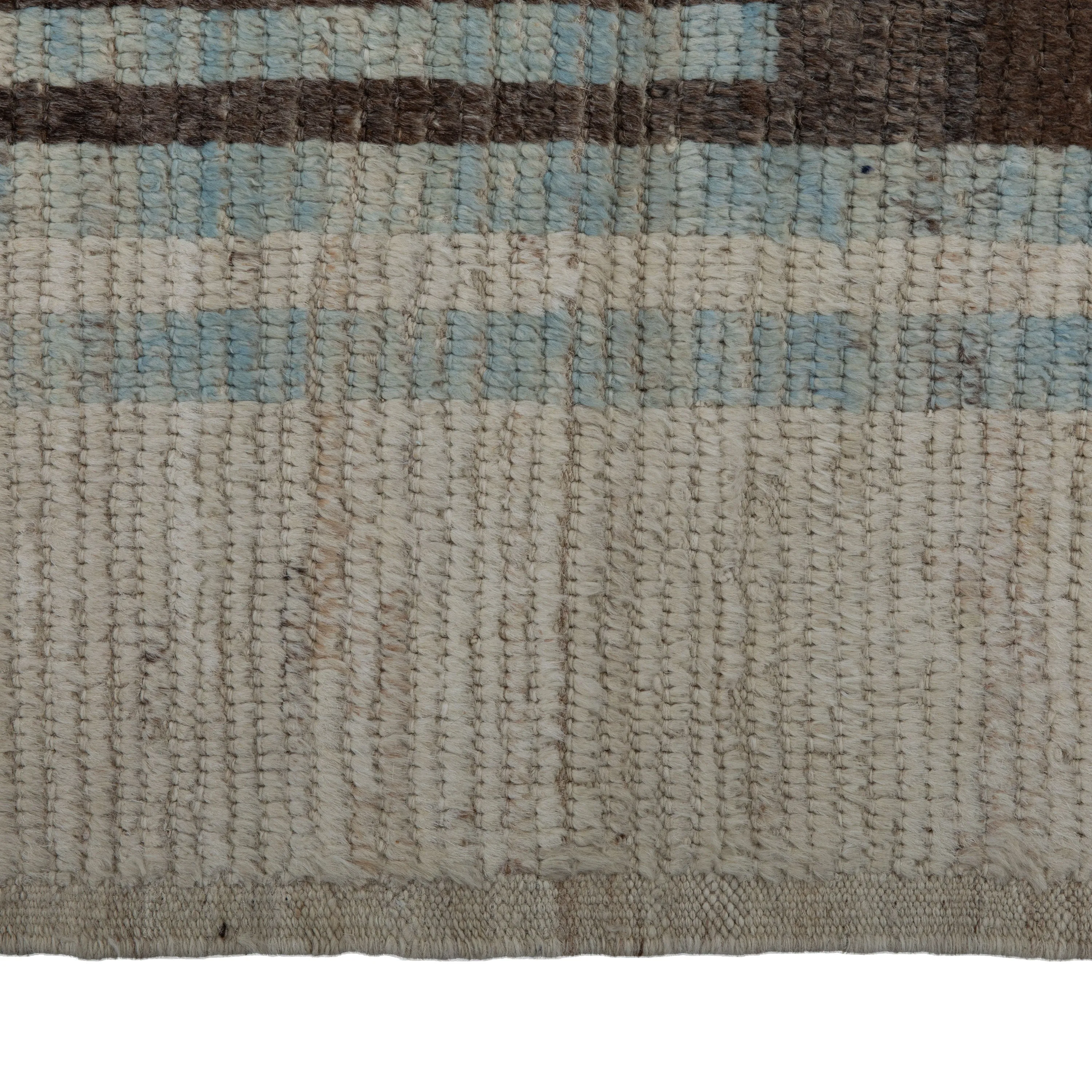 Brown Zameen Transitional Wool Runner - 3'4" x 12'11"