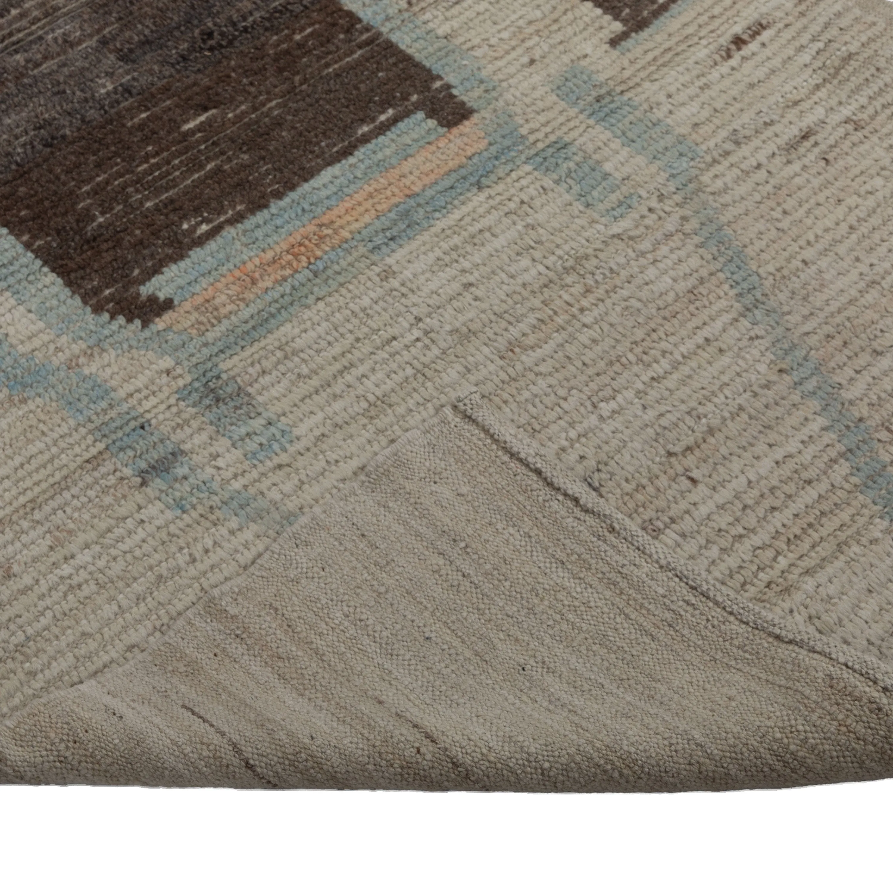 Brown Zameen Transitional Wool Runner - 3'4" x 12'11"