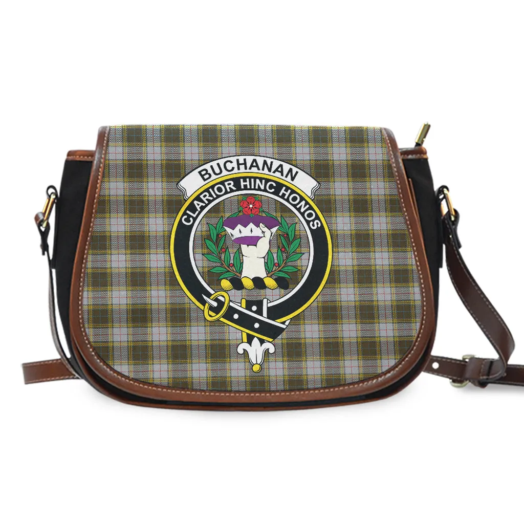 Buchanan Dress Tartan Saddle Bag with Family Crest