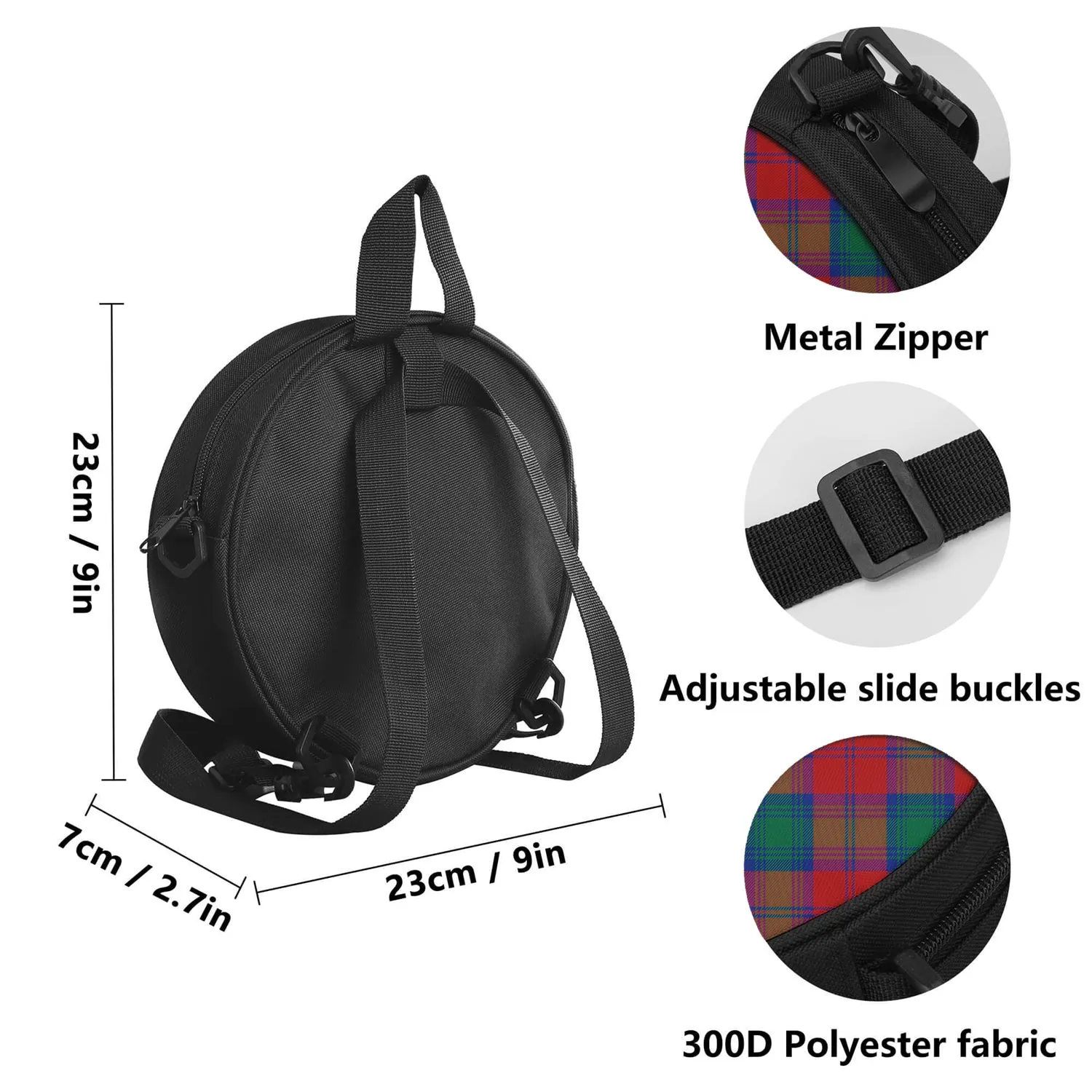 Byres (Byses) Tartan Round Satchel Bags