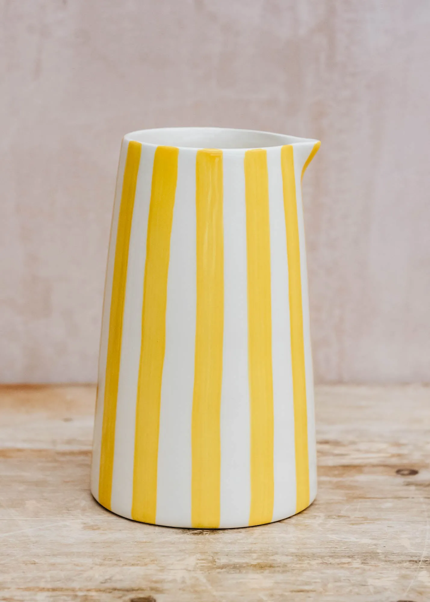 Candy Stripe Pitcher in Turmeric