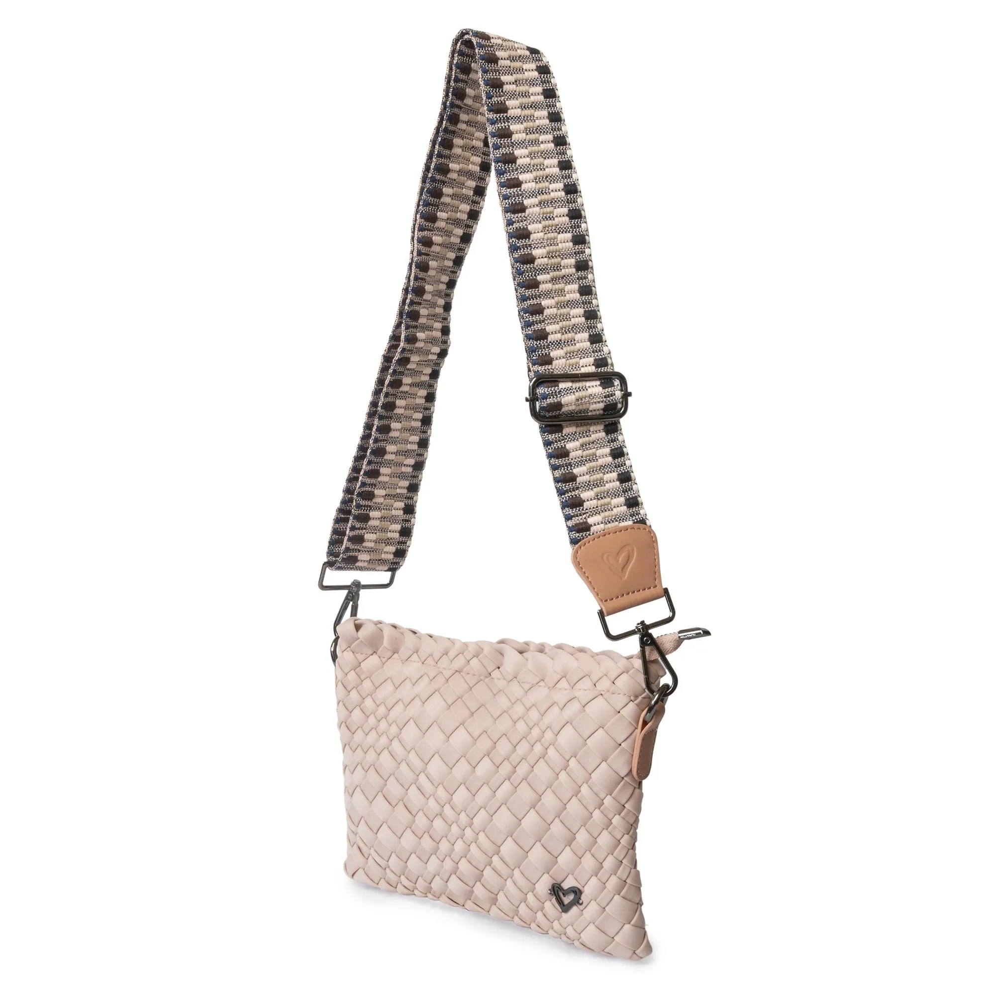 Charlotte Woven Crossbody - Dusty Pink