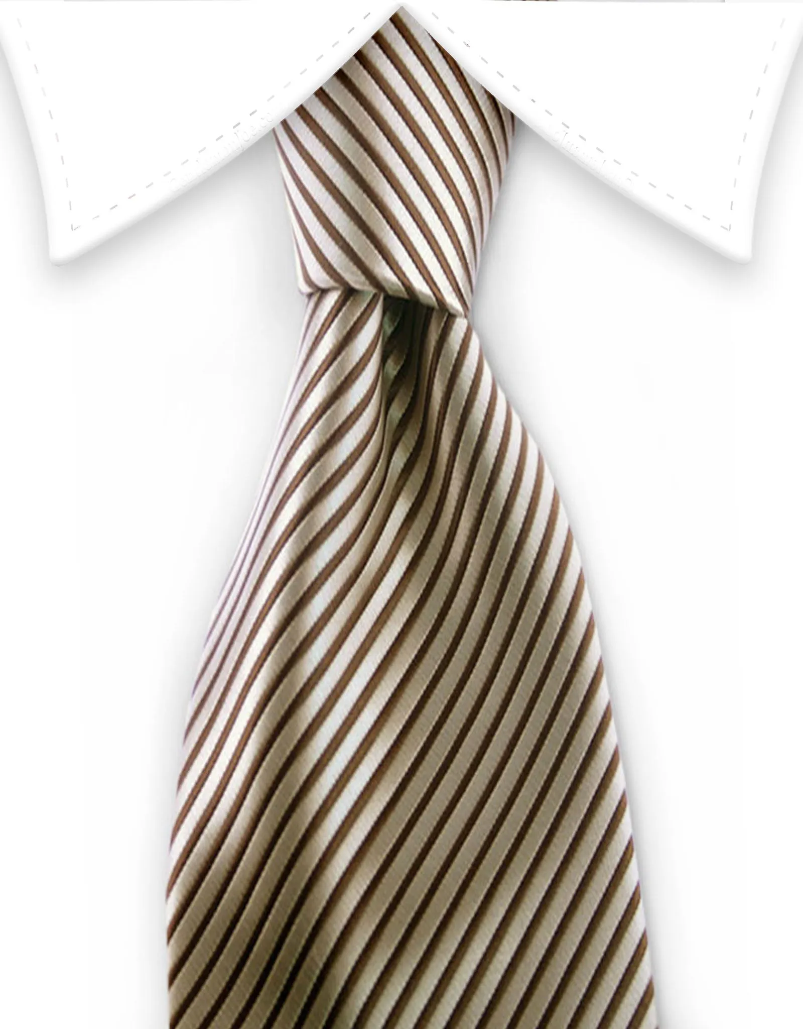 Child's Brown Striped Zipper Tie