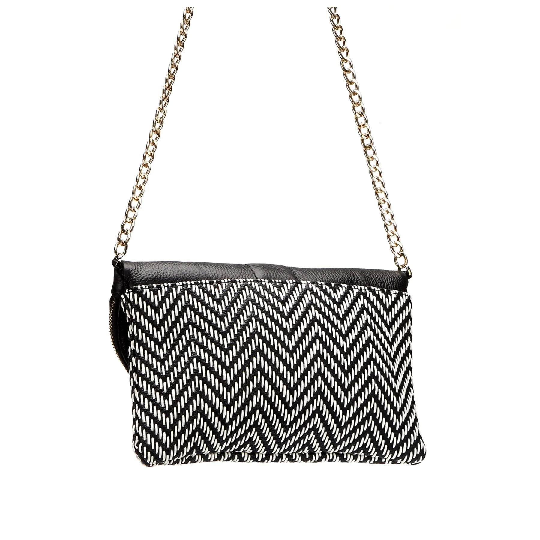 CHISWICK - Addison Road Black & White Weave Crossbody Bag