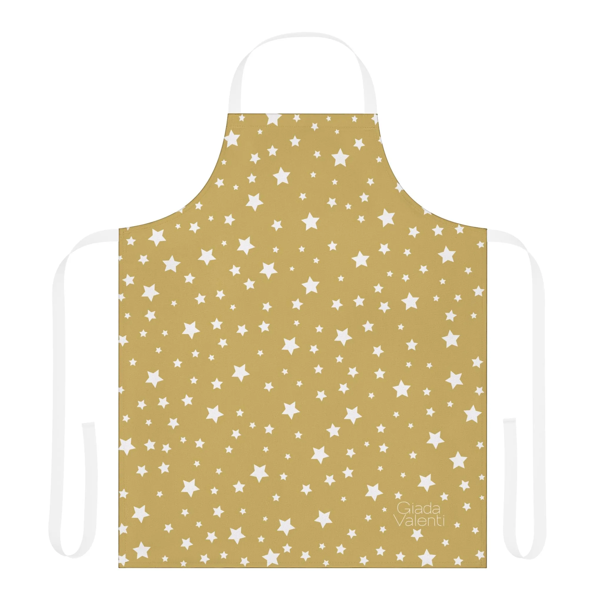 Christmas Stars Apron with Italian Design print | Gold | Giada Valenti | Christmas Gift