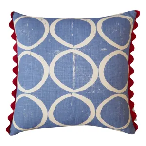 Circles Azure Square Cushion