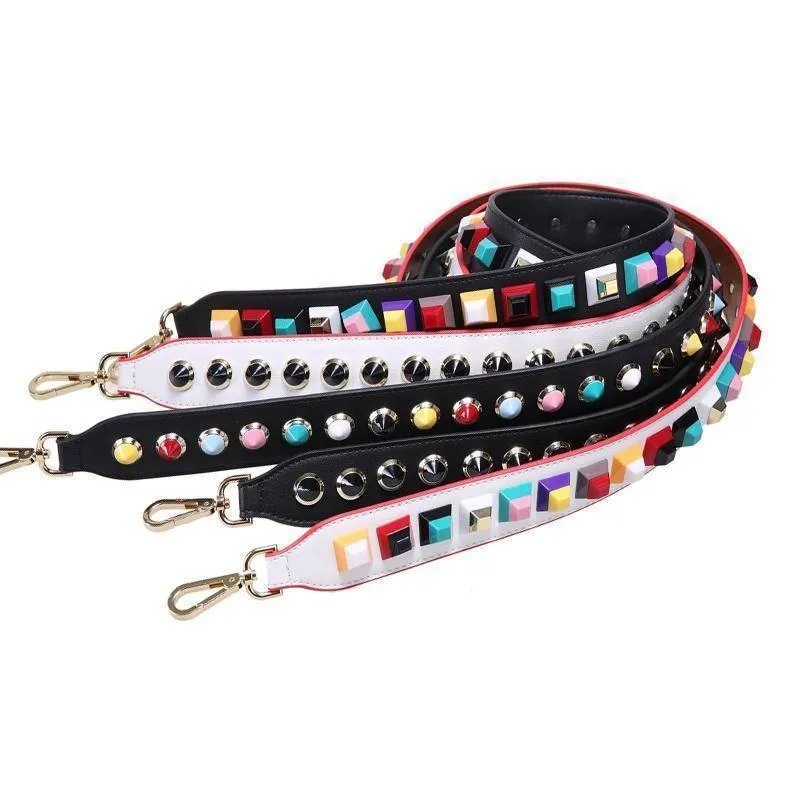 Colorful Rivet Leather Shoulder Straps