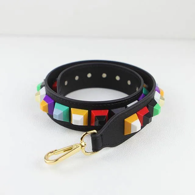 Colorful Rivet Leather Shoulder Straps