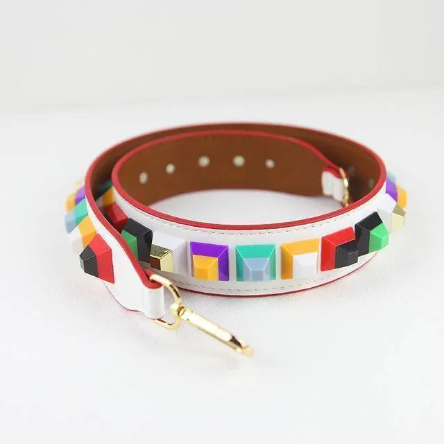 Colorful Rivet Leather Shoulder Straps