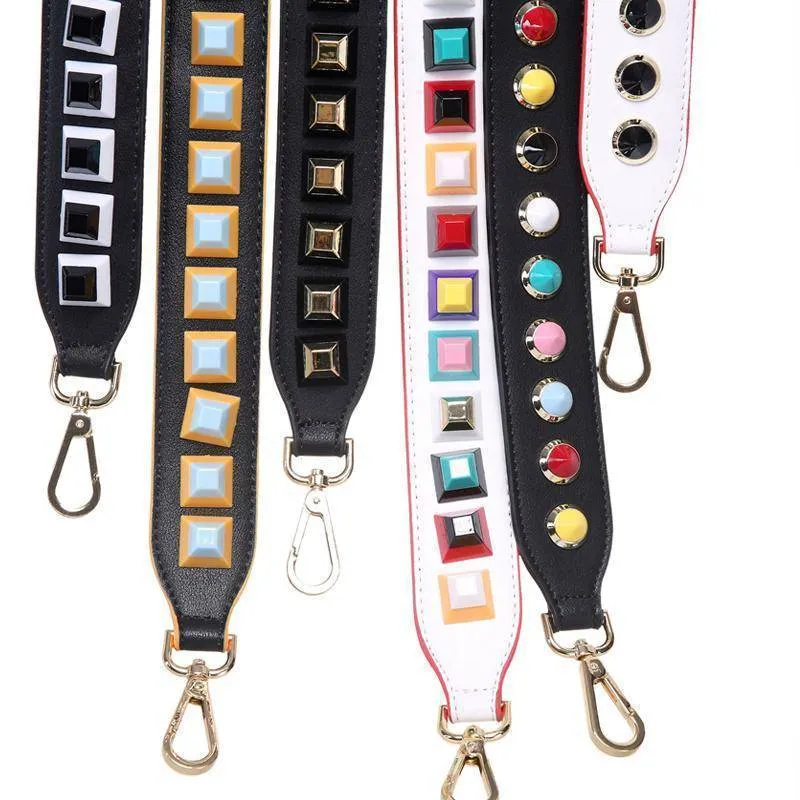 Colorful Rivet Leather Shoulder Straps