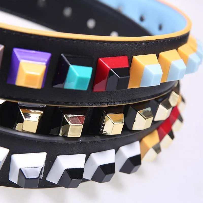 Colorful Rivet Leather Shoulder Straps