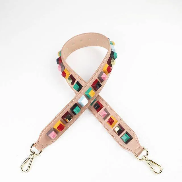 Colorful Rivet Leather Shoulder Straps