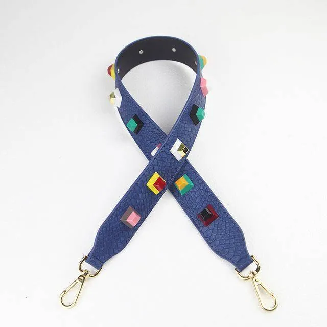 Colorful Rivet Leather Shoulder Straps