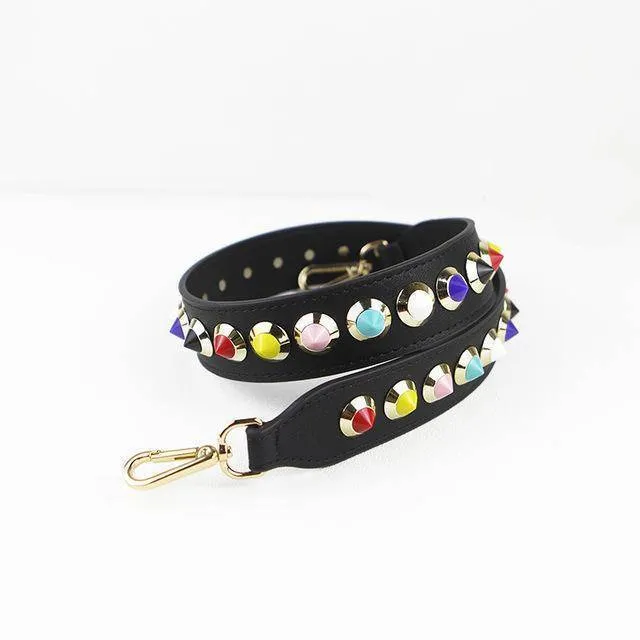 Colorful Rivet Leather Shoulder Straps