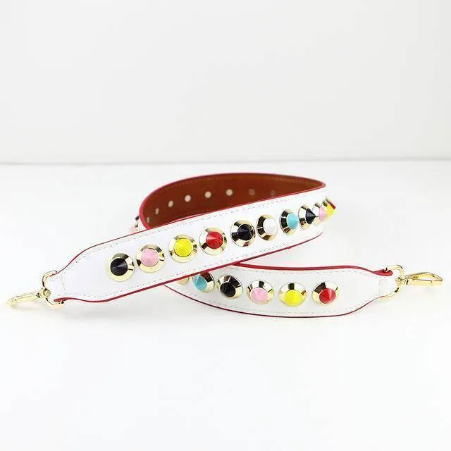 Colorful Rivet Leather Shoulder Straps