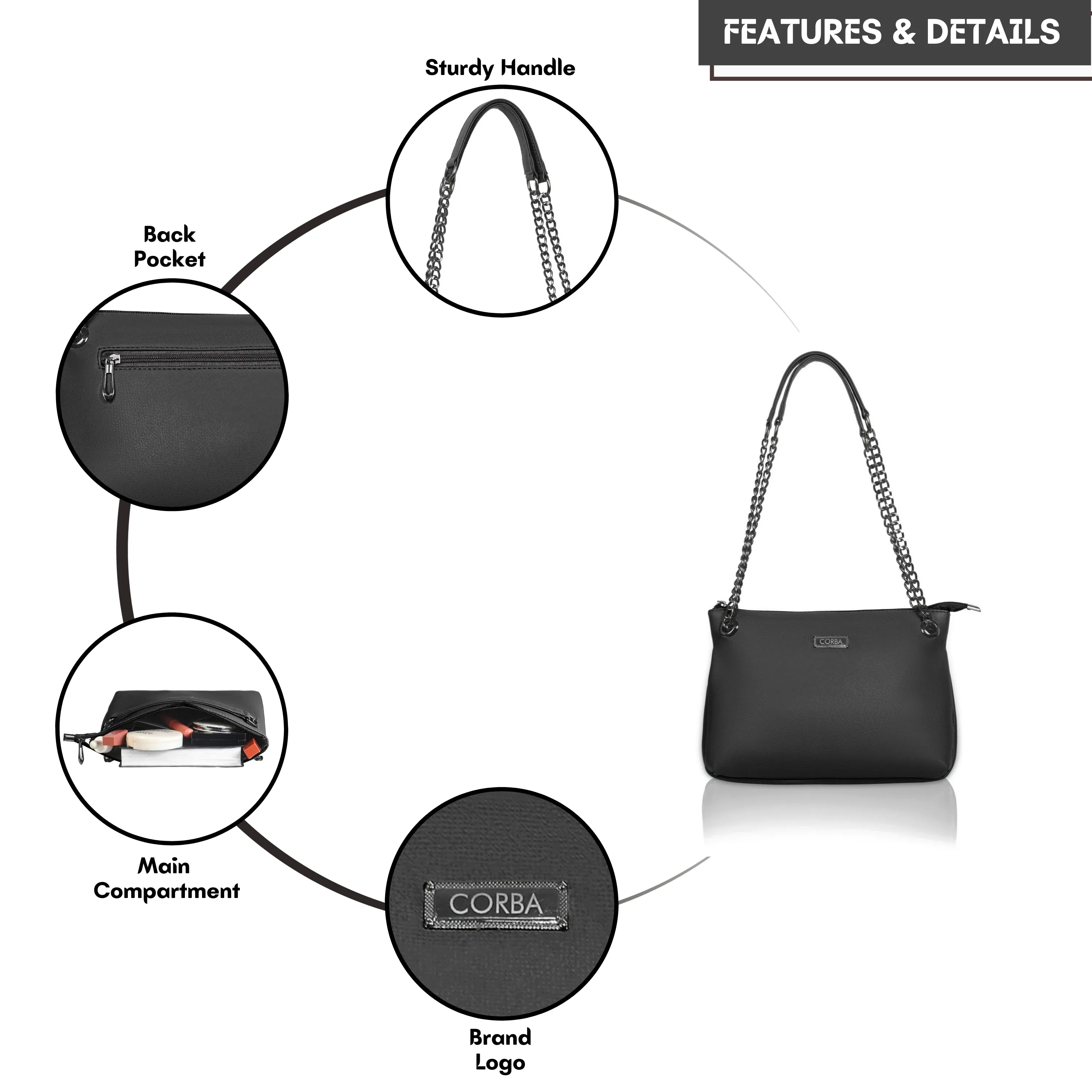 Corba Simple Sling Bag Black