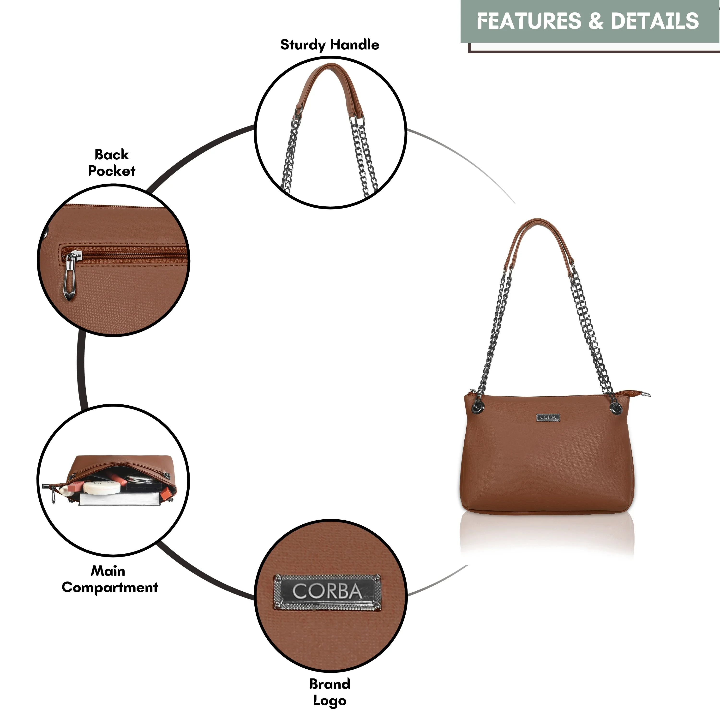 Corba Simple Sling Bag Brown