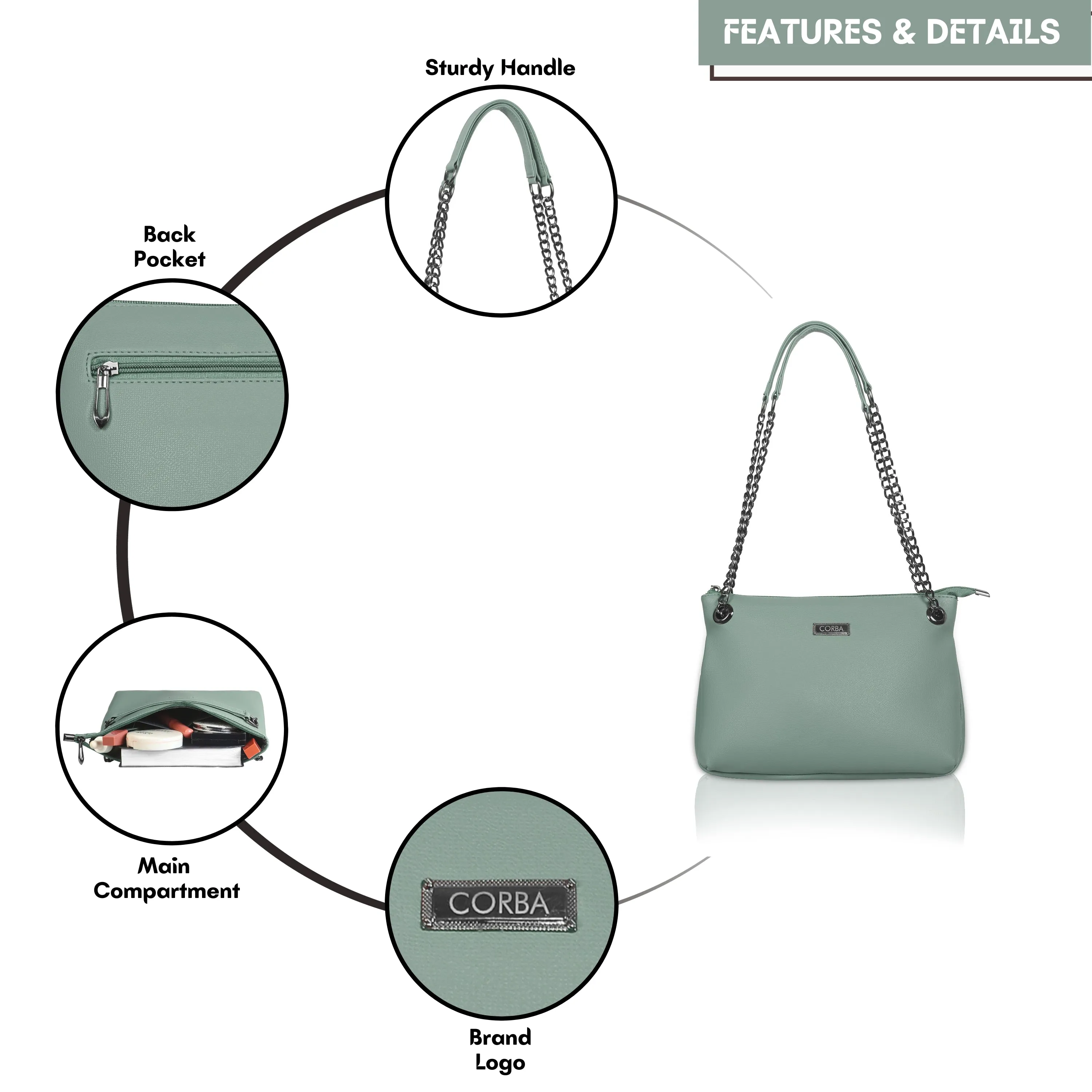 Corba Simple Sling Bag Light Green