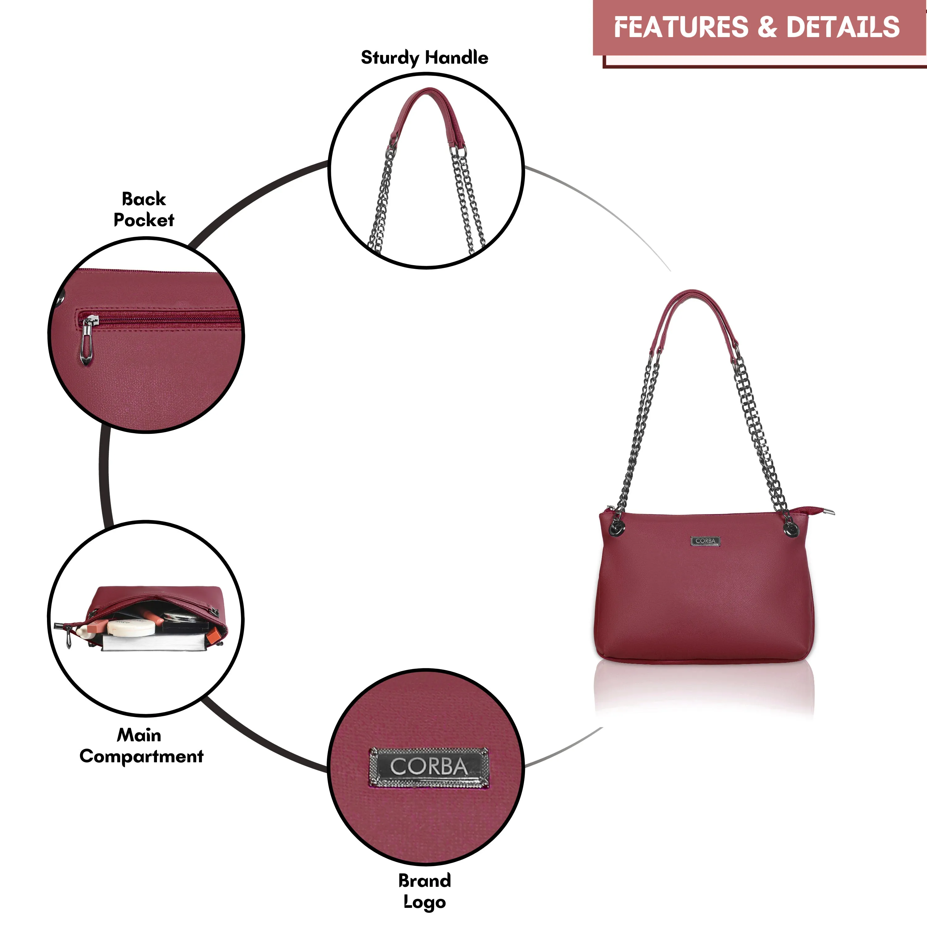 Corba Simple Sling Bag Maroon