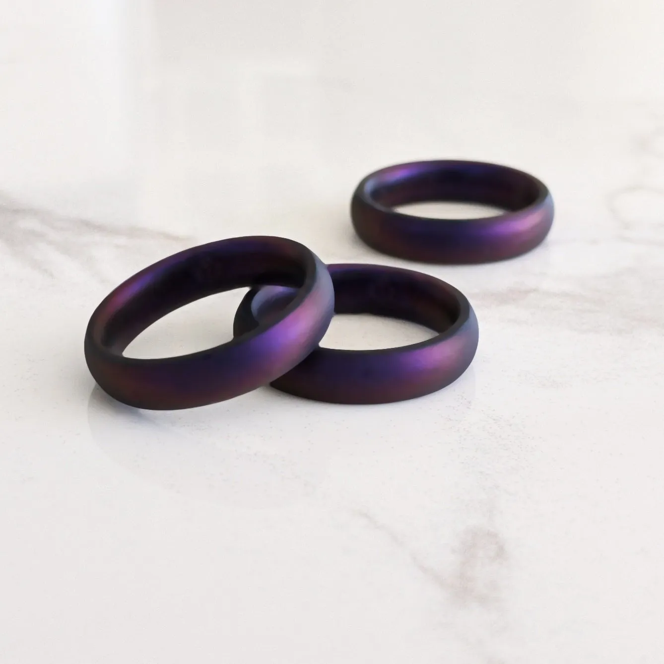 Cosmic Purple Breathable Silicone Ring for Women and Men