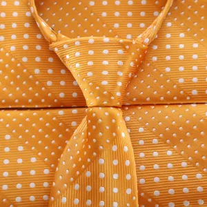 Crush - Orange Zipper Tie with Dotted Stripes