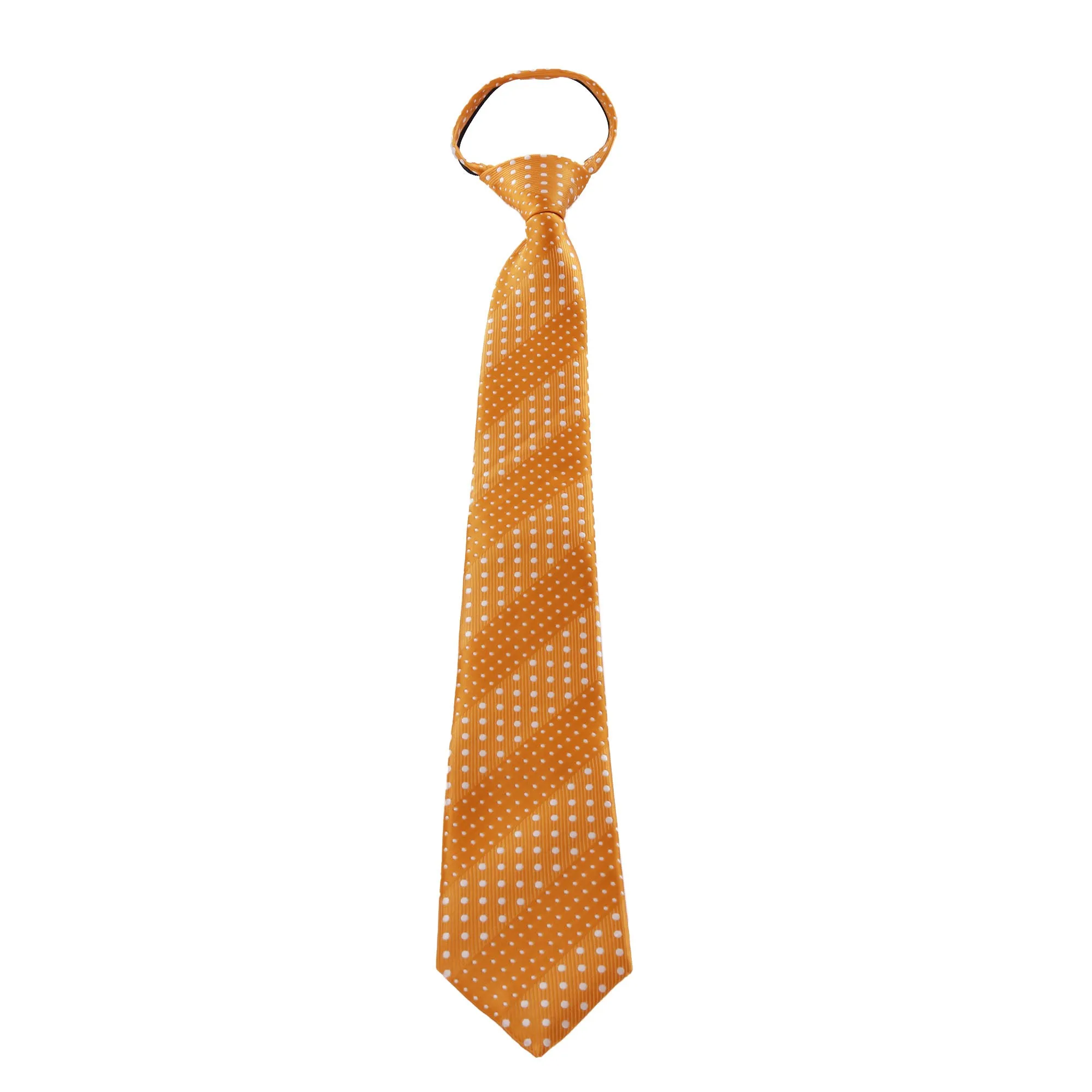 Crush - Orange Zipper Tie with Dotted Stripes