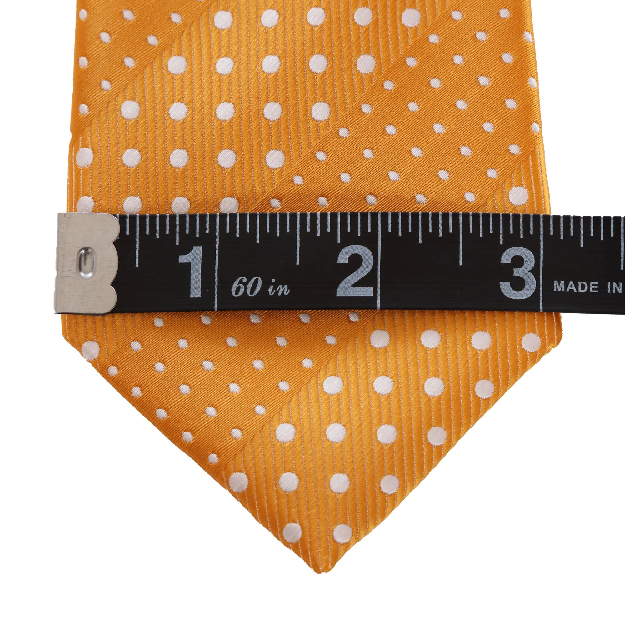 Crush - Orange Zipper Tie with Dotted Stripes