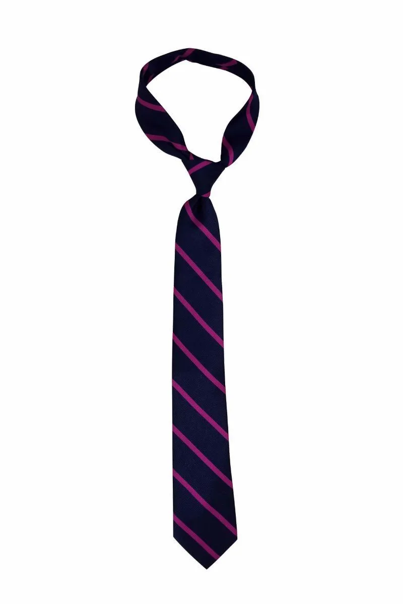 Dark Purple Light Purple Striped Traditional Tie